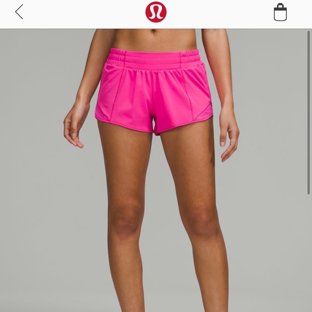 Sonic Pink Lululemon Hotty Hot Low-Rise Lined Short 2.5